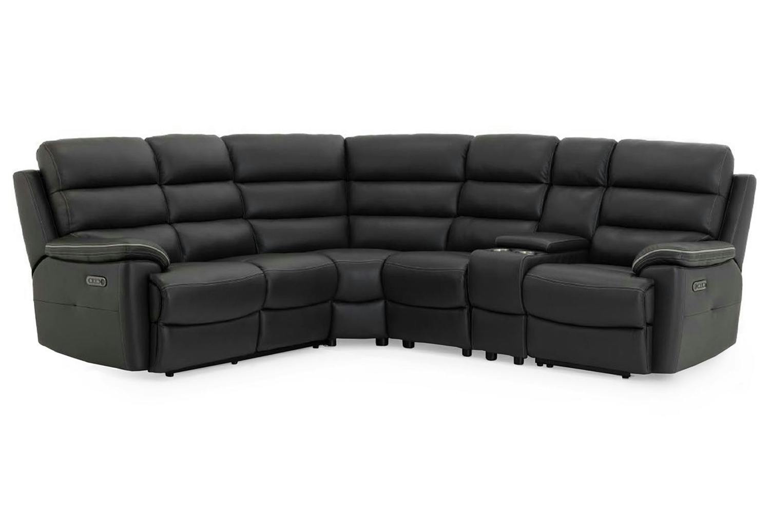 Alec Corner Sofa with Console | Power Headrest | Power Recliner | Large