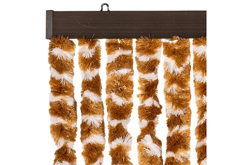 Vidaxl Insect Curtain Ochre And White 100x220 Cm Chenille