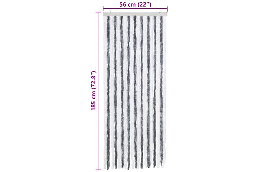 Vidaxl Insect Curtain Grey And White 56x185 Cm Chenille