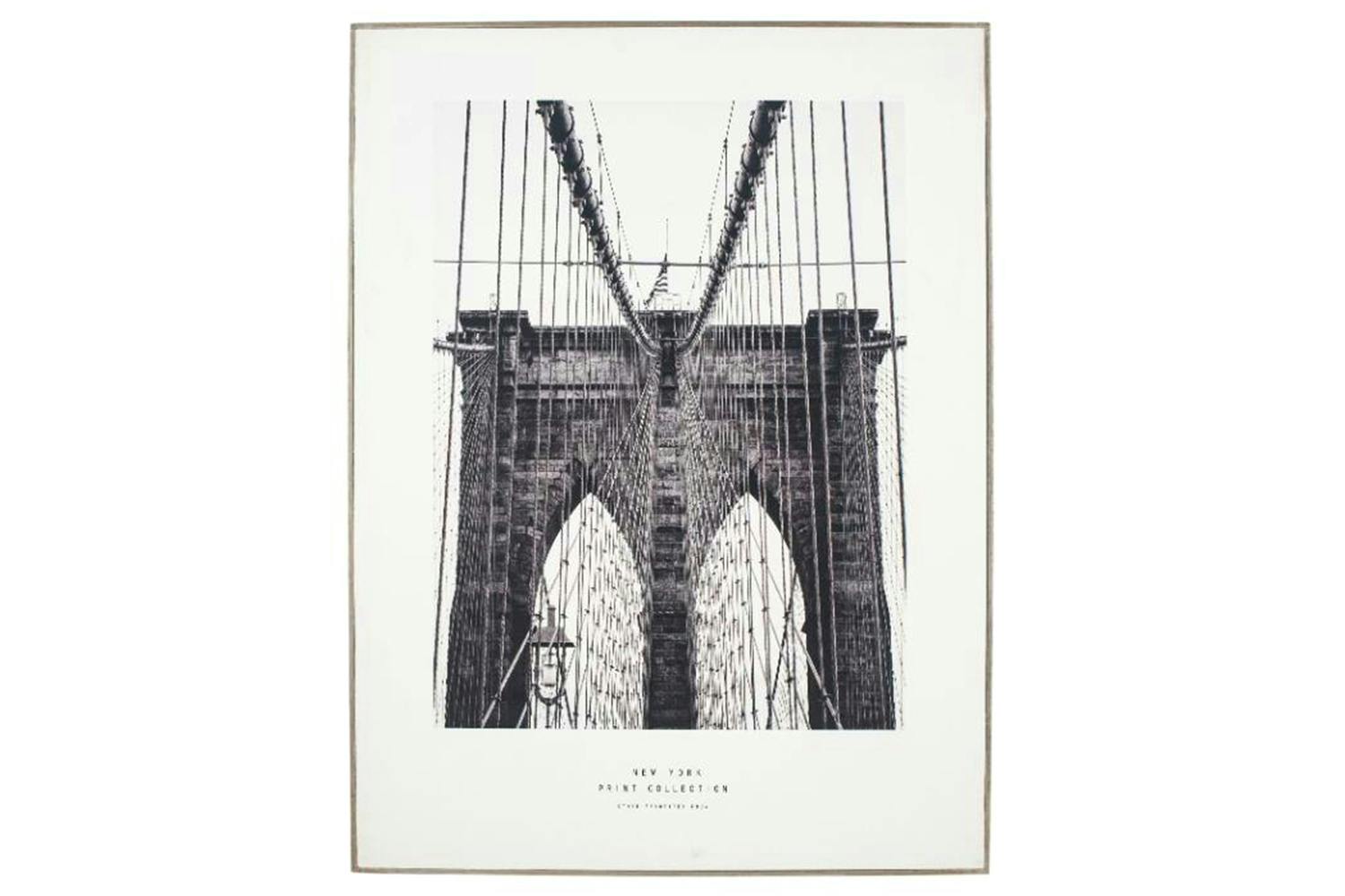 Monochrome New York Print with Silver Frame | 80 x 60 cm