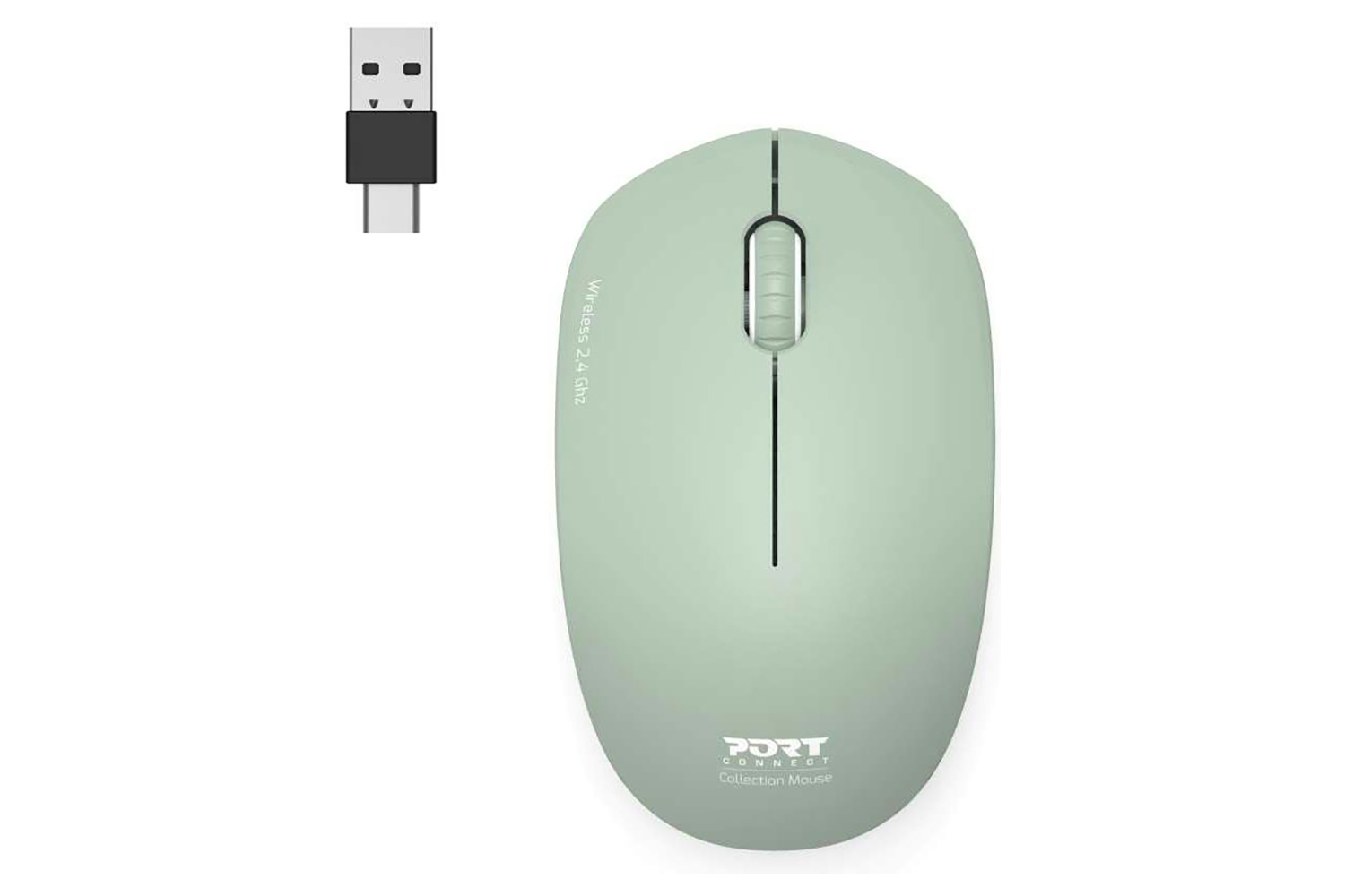 Port Designs Wireless Mouse USB-A&amp;C | Olive