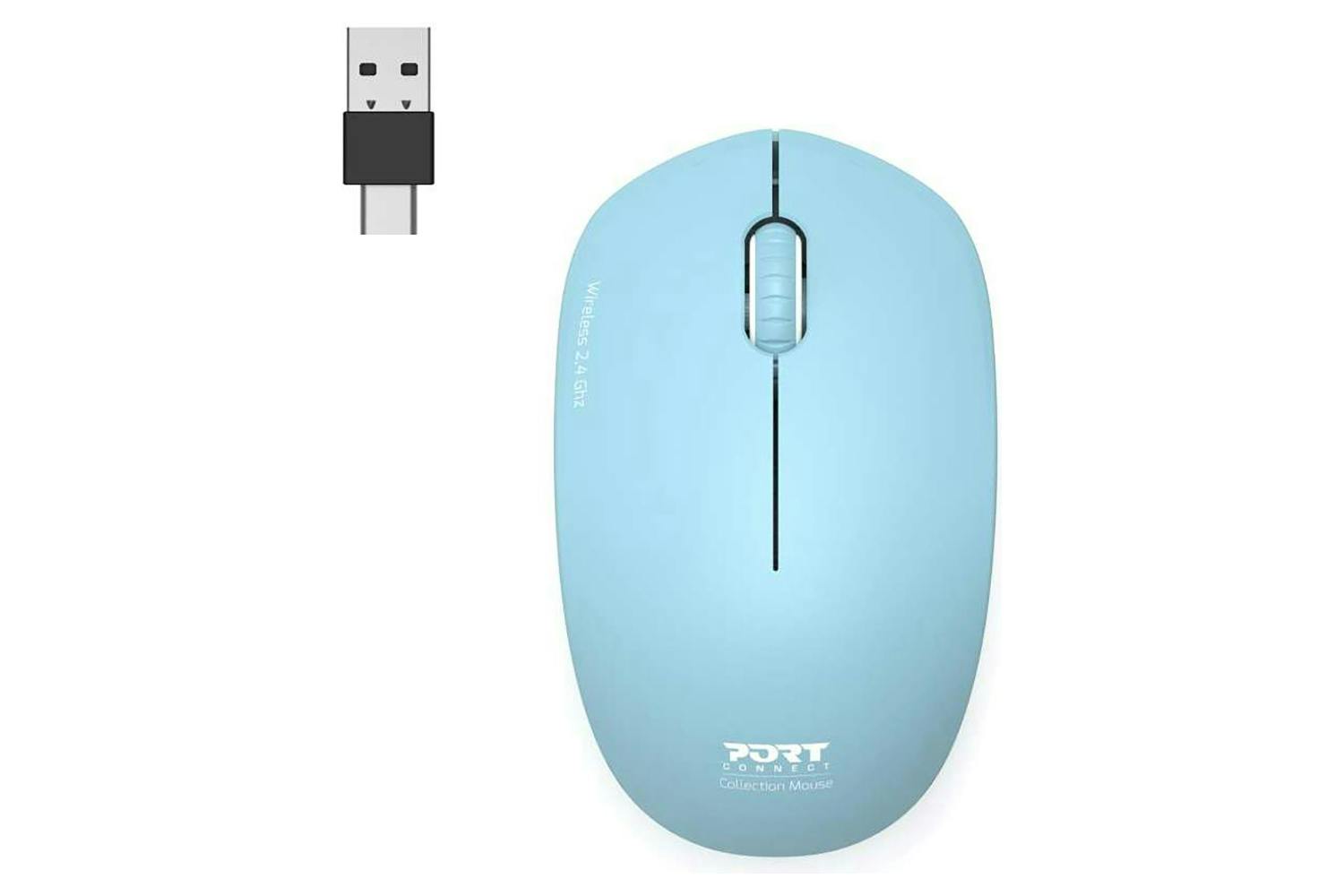 Port Designs Wireless Mouse USB-A&C | Azure