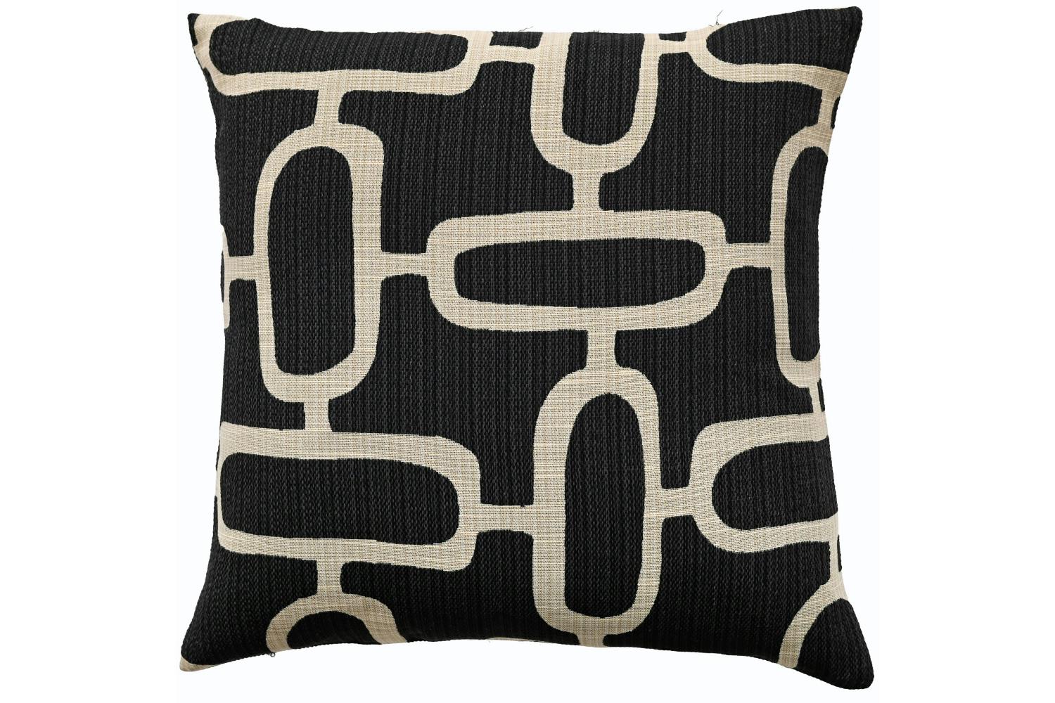 Abstract Chains Jacquard Cushion | Black/White | 50 x 50 cm