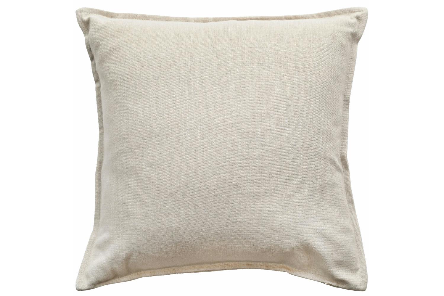 Poly Linen Mix with Flange Cushion | Ivory | 50 x 50 cm