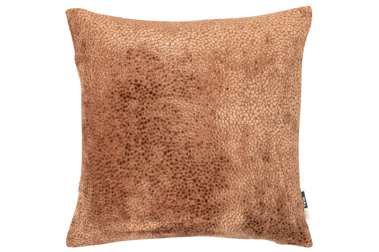 Cut Velvet Dots in Cushion | Chocolate | 43 x 43 cm