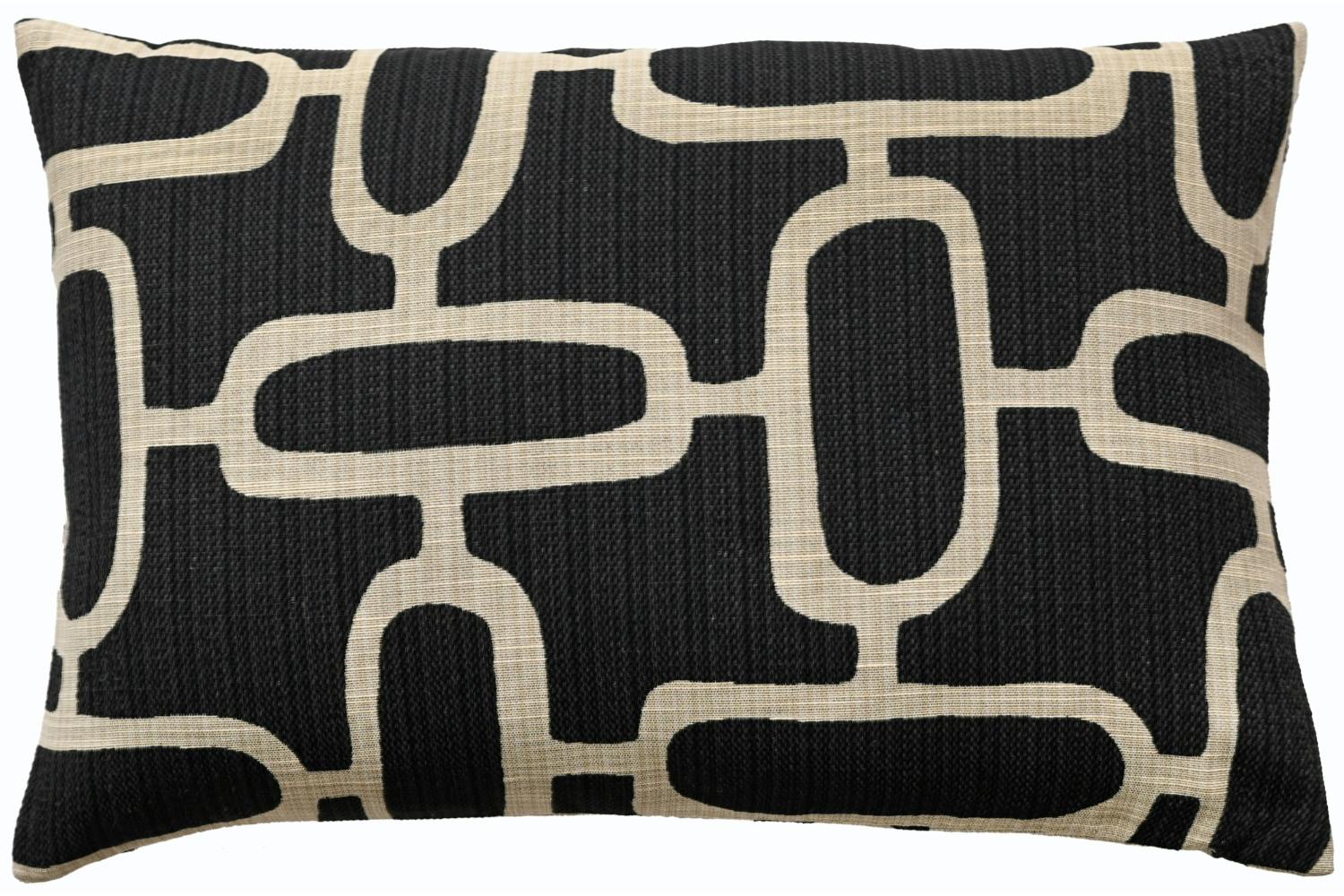 Abstract Chains Jacquard Cushion | Black/White | 40 x 60 cm