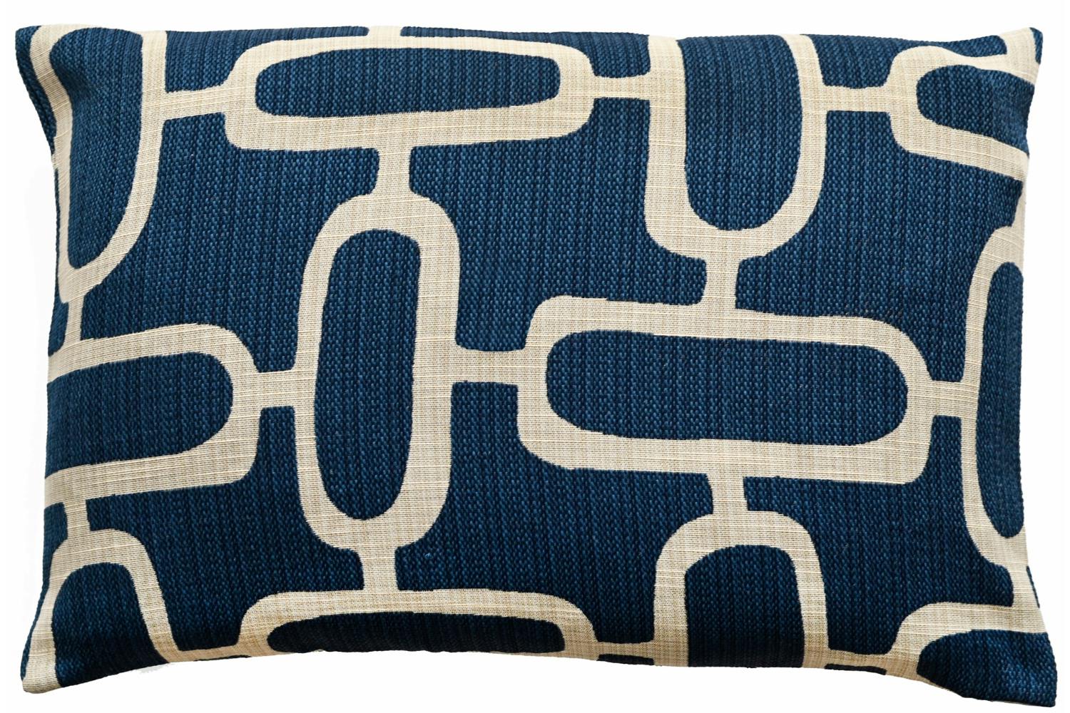Abstract Chains Jacquard Cushion | Blue/White | 40 x 60 cm