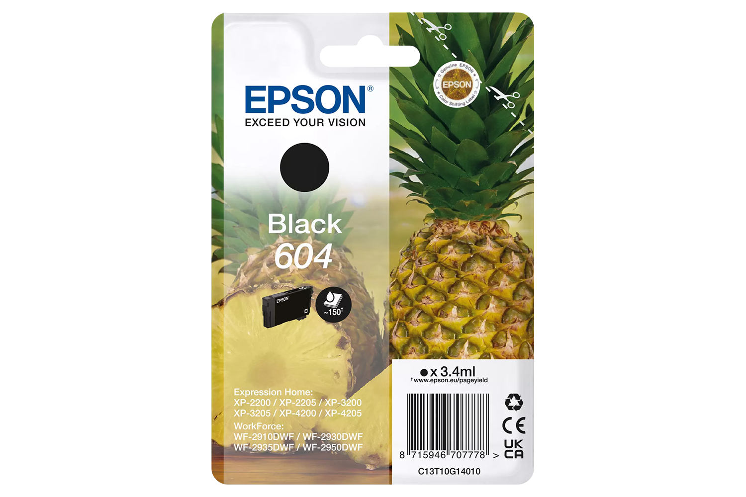 Epson 604 Pineapple Individual Genuine Ink | Black