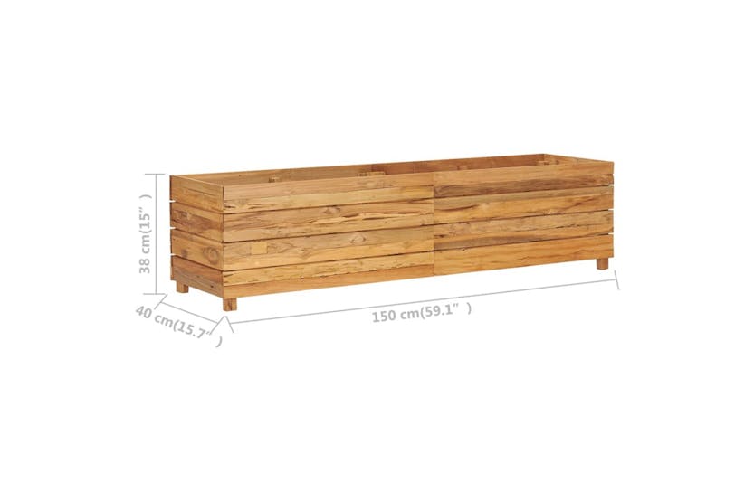 Vidaxl Raised Bed 150x40x38 Cm Recycled Teak Wood And Steel