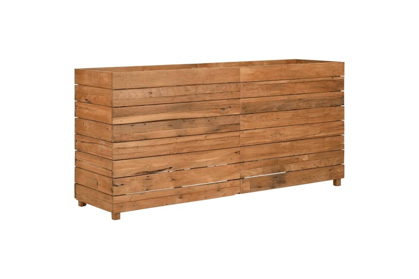 Vidaxl Raised Bed 150x40x72 Cm Recycled Teak Wood And Steel