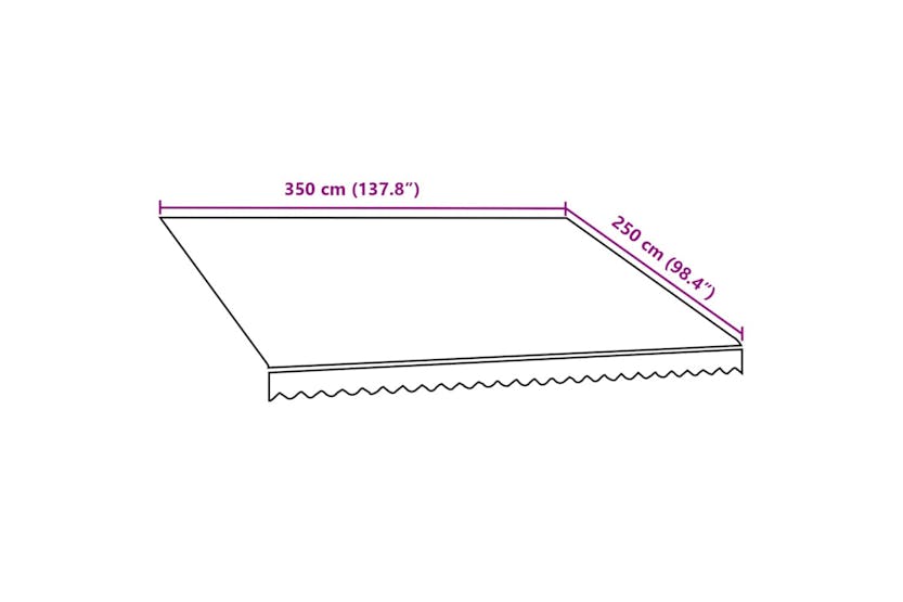 Vidaxl Awning Top Sunshade Canvas Orange And Brown 350x250 Cm