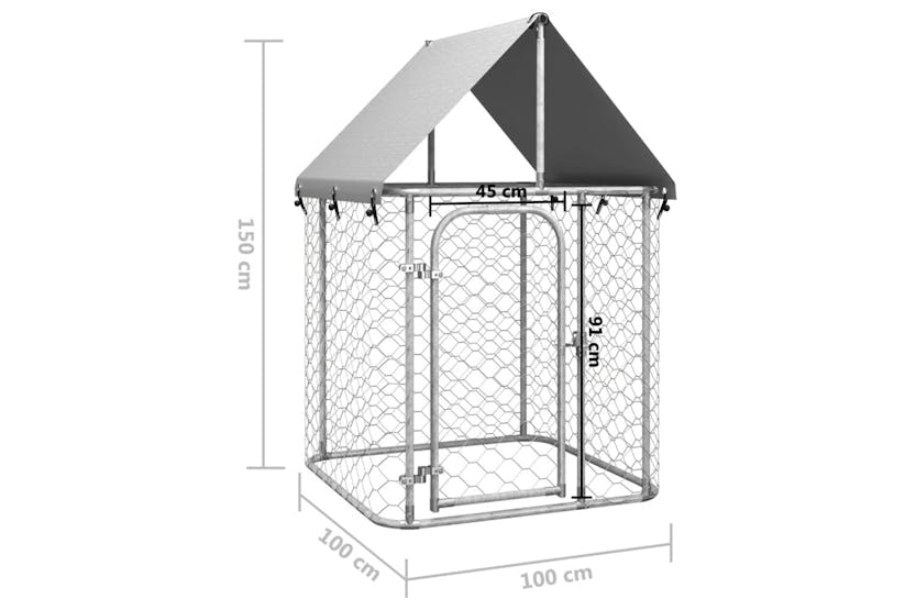 Vidaxl Outdoor Dog Kennel With Roof 100x100x150 Cm