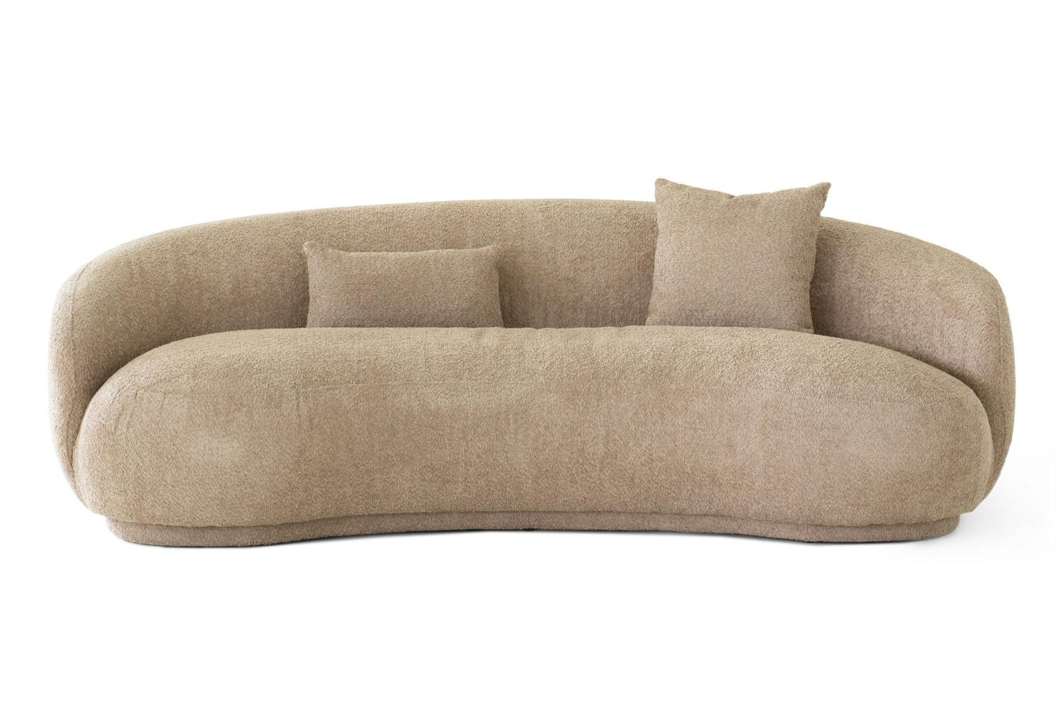 Mads 3 Seater Curved Sofa | Mink