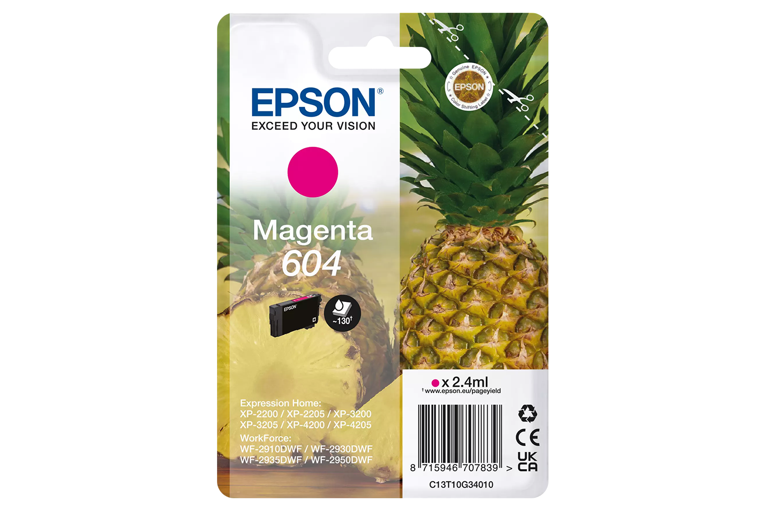 Epson 604 Pineapple Individual Genuine Ink | Magenta