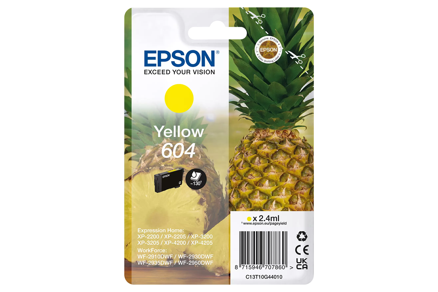 Epson 604 Pineapple Individual Genuine Ink | Yellow