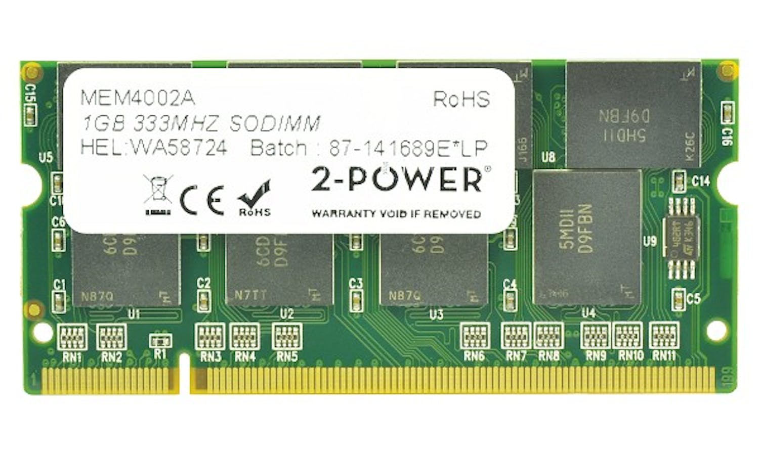 2-Power 1GB PC2700 333MHz SODIMM
