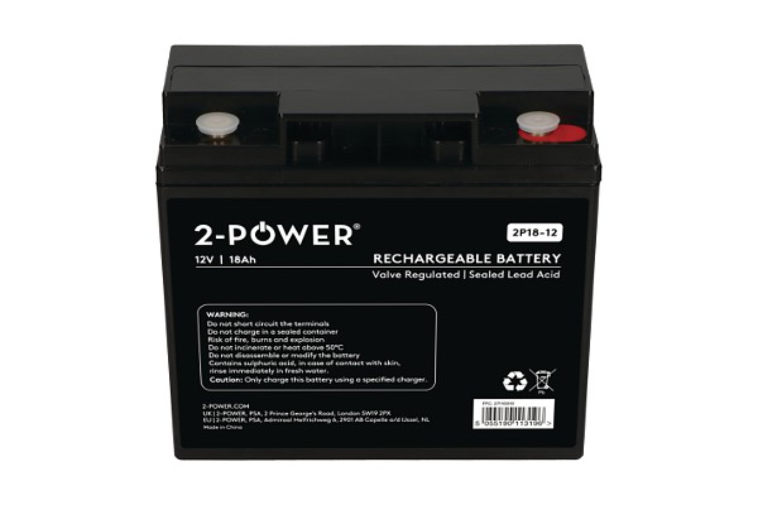 2-Power 12V 18Ah VRLA Battery
