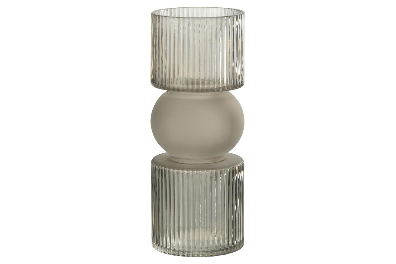 Glass Vase Candle Holder | Grey | Small