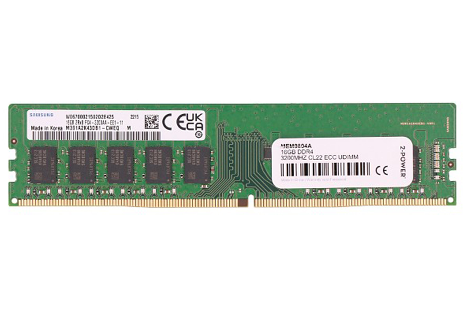 2-Power 16GB DDR4 3200MHz CL22 ECC UDIMM