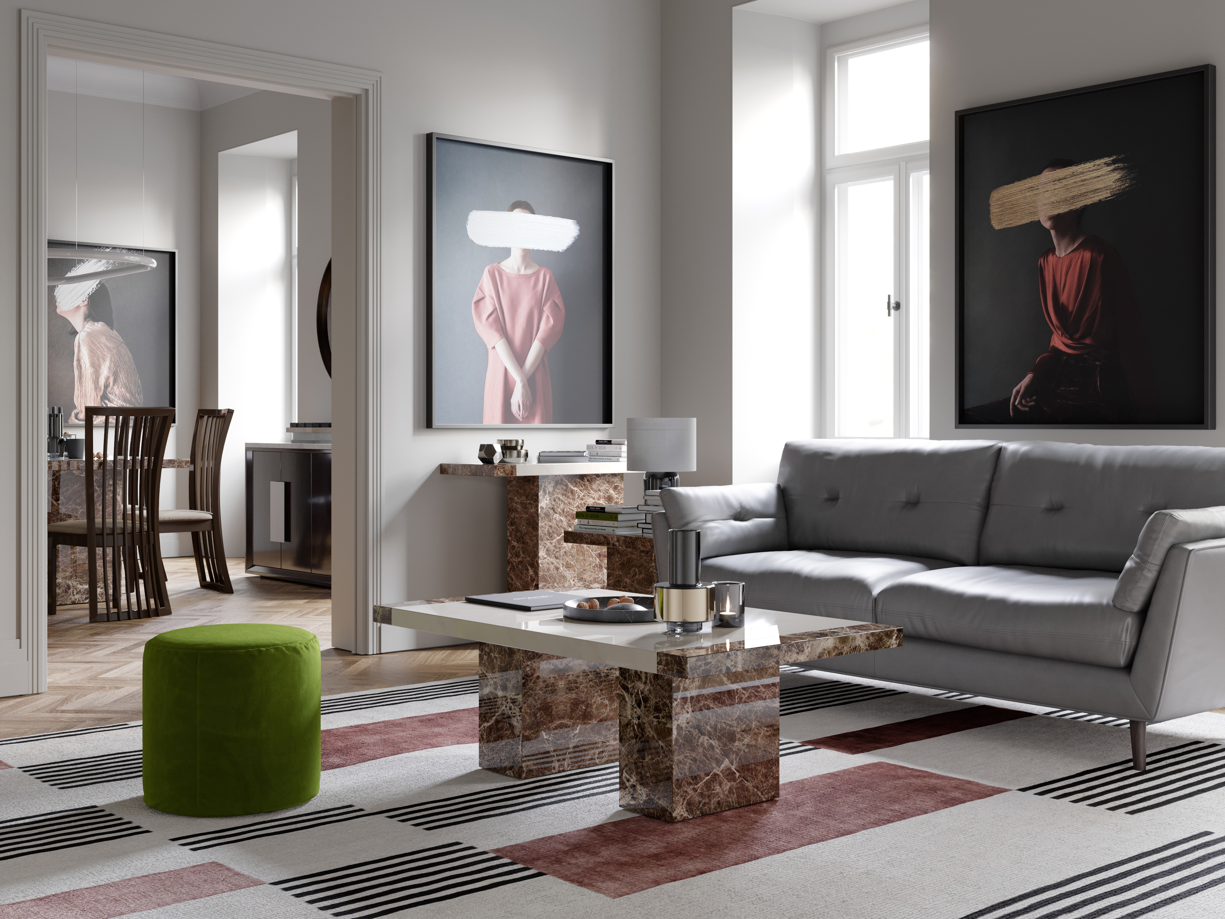 Mainz Console Table | Cream & Brown