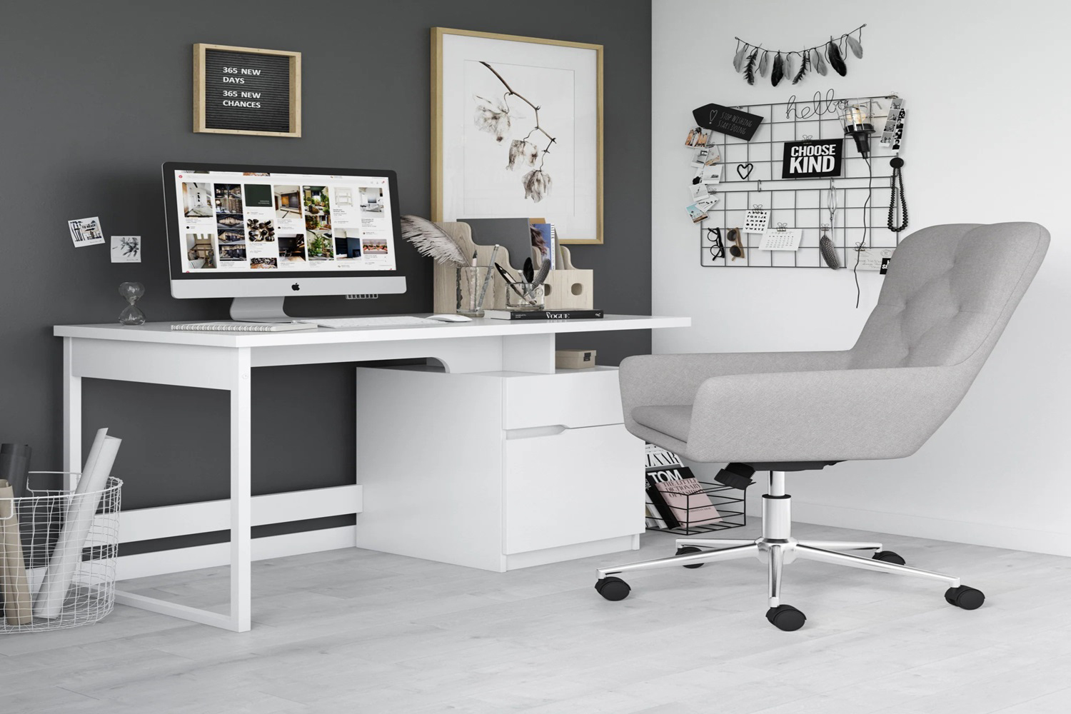 Dorel Bridport Desk | White