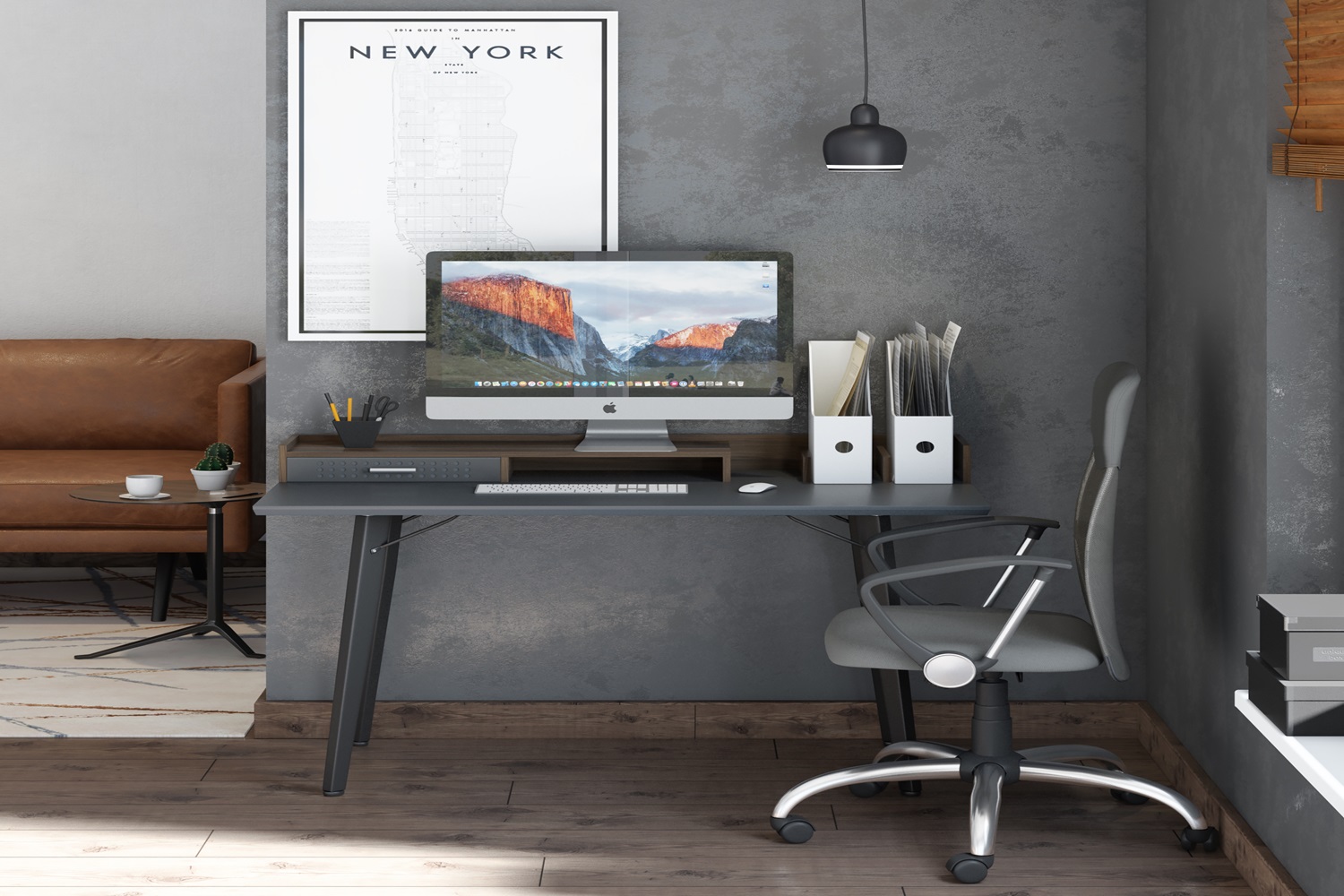 Dorel Memphis Desk | Grey