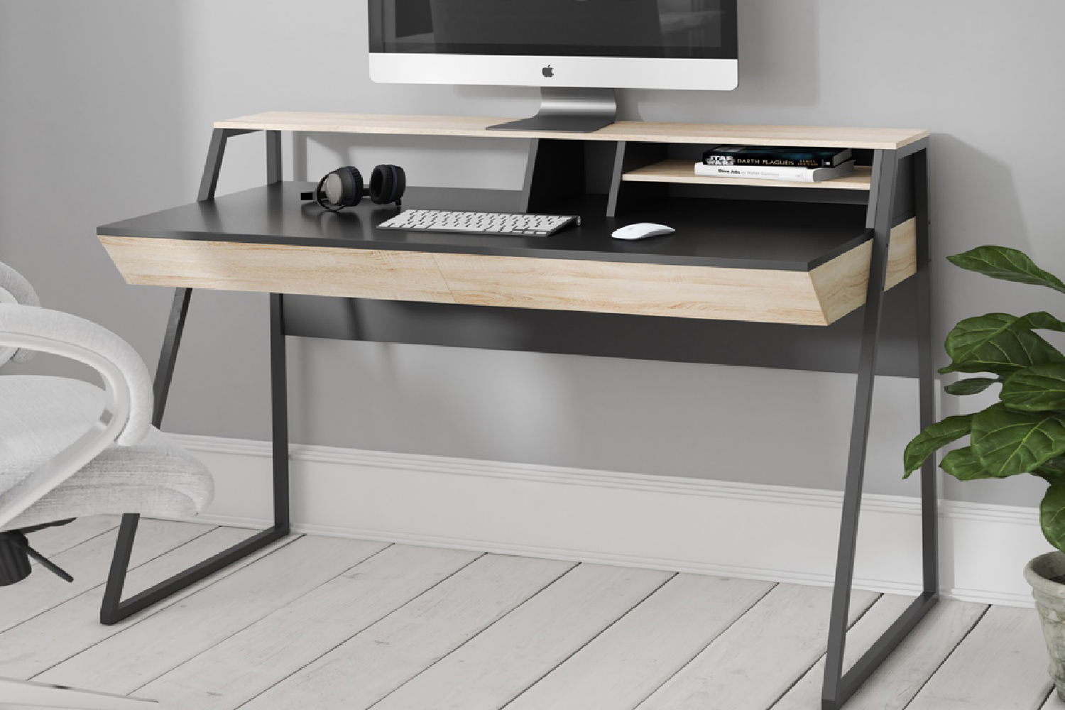 Dorel Salcombe Desk | Black/Oak