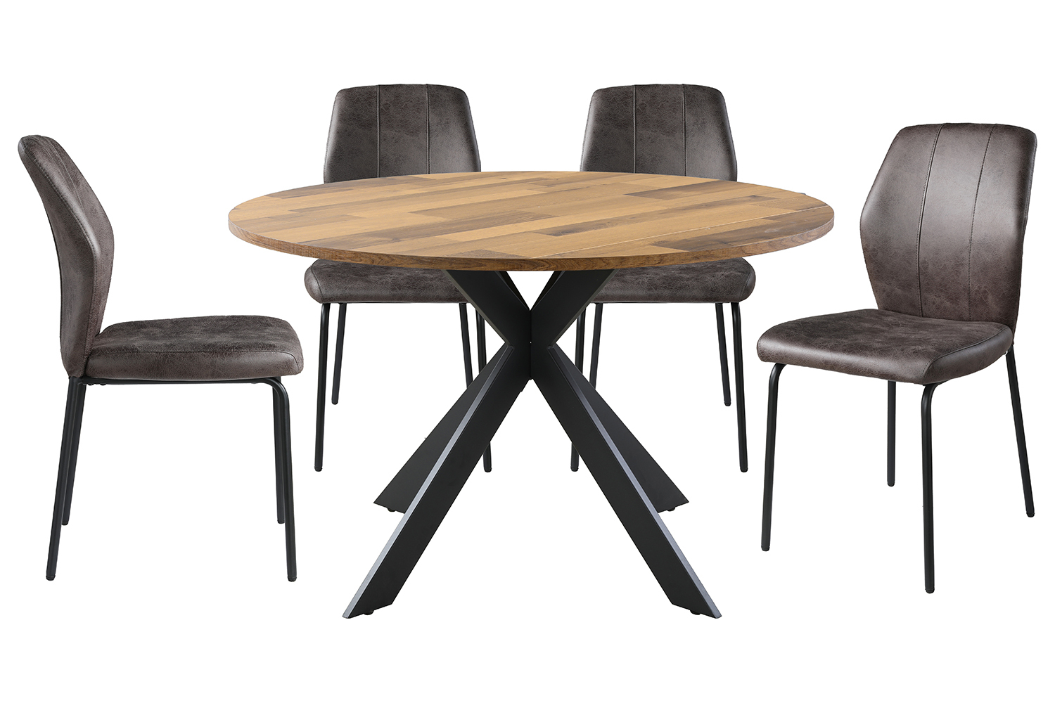 Dayton Dining Set | Table & 4 x Chairs | Brown