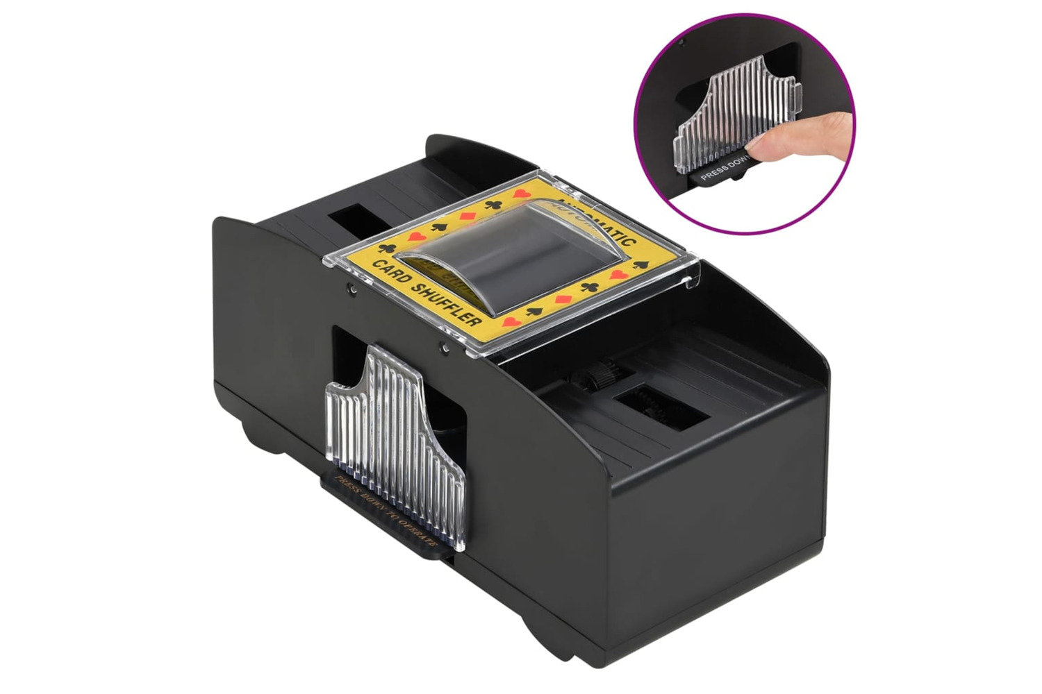 vidaXL 80419 Automatic Card Shuffler Black 2 Decks