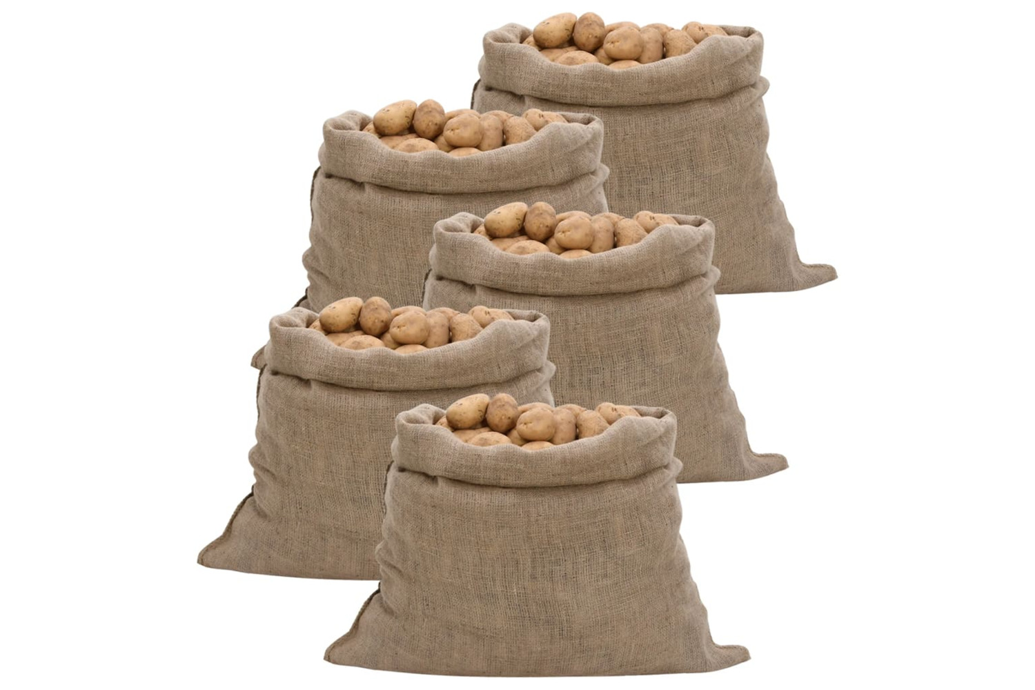 vidaXL 155781 Jute Sacks 5 Pcs 100x110cm 100% Jute 220 Gsm