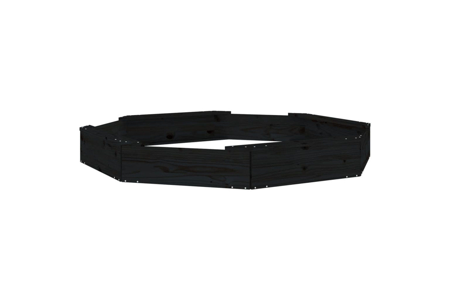 vidaXL 825020 Sandbox With Seats Black Octagon Solid Wood Pine