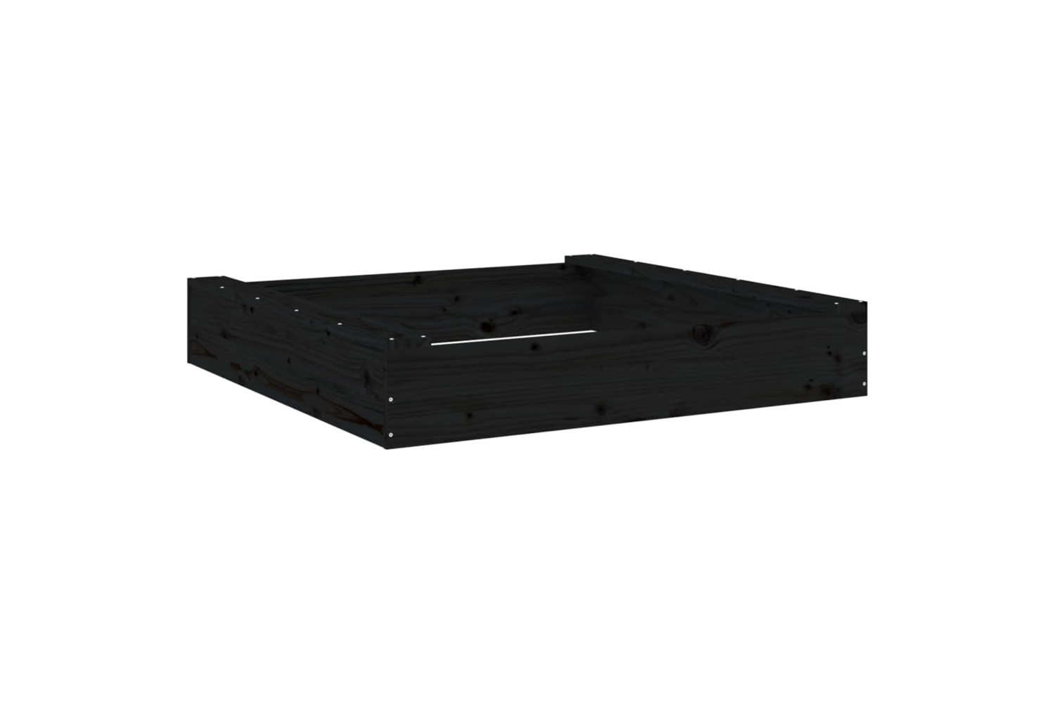 vidaXL 825034 Sandbox With Seats Black Square Solid Wood Pine