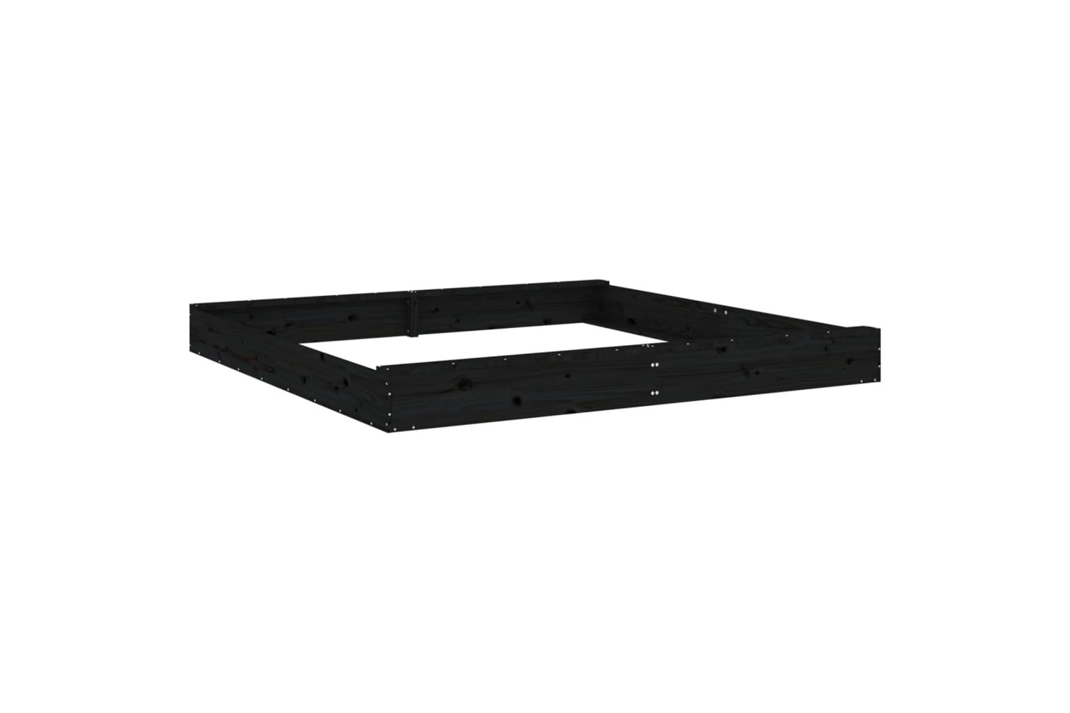 vidaXL 825048 Sandbox With Seats Black Square Solid Wood Pine