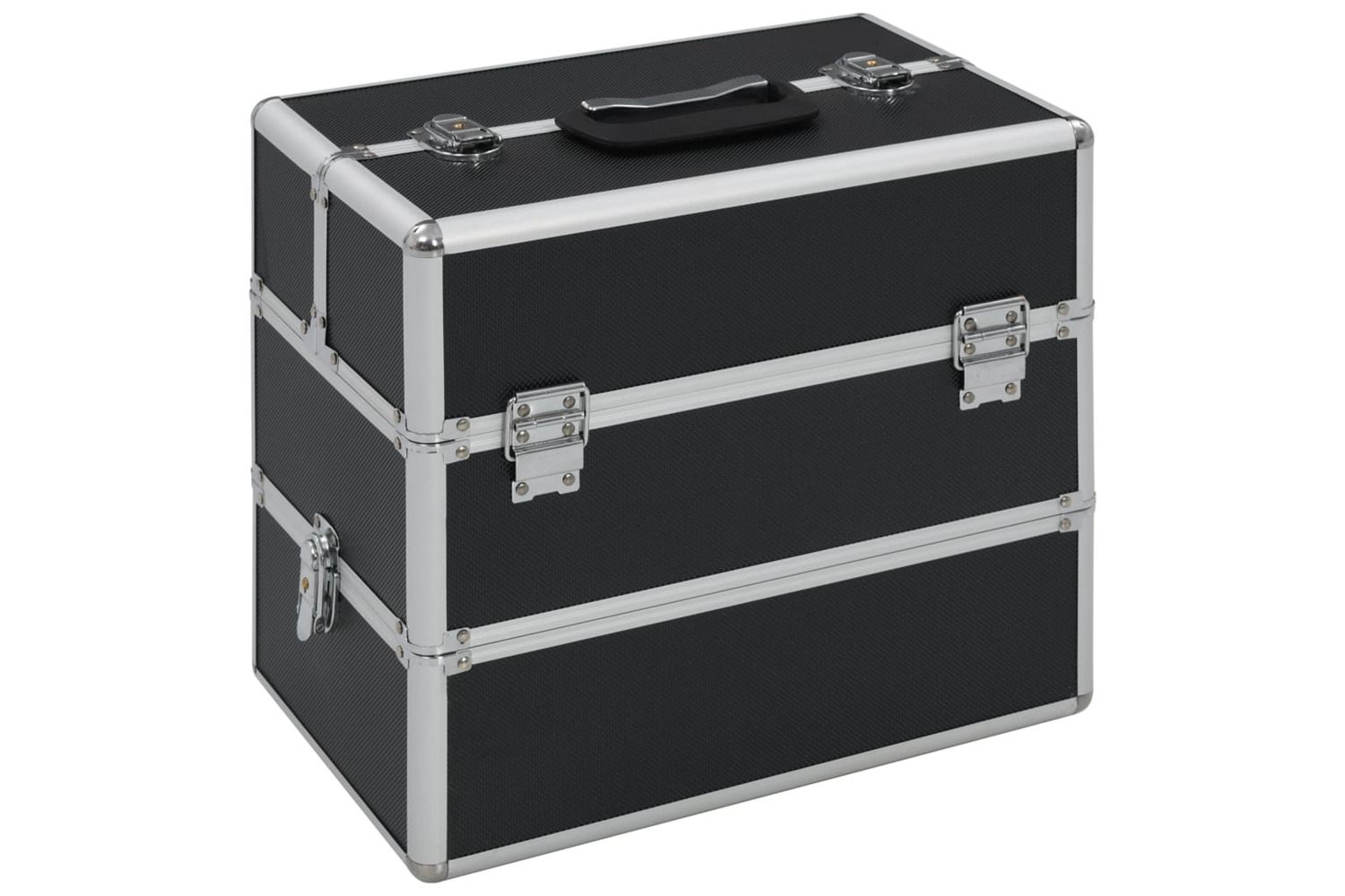 vidaXL 91837 Make-up Case 37x24x35cm Black Aluminium
