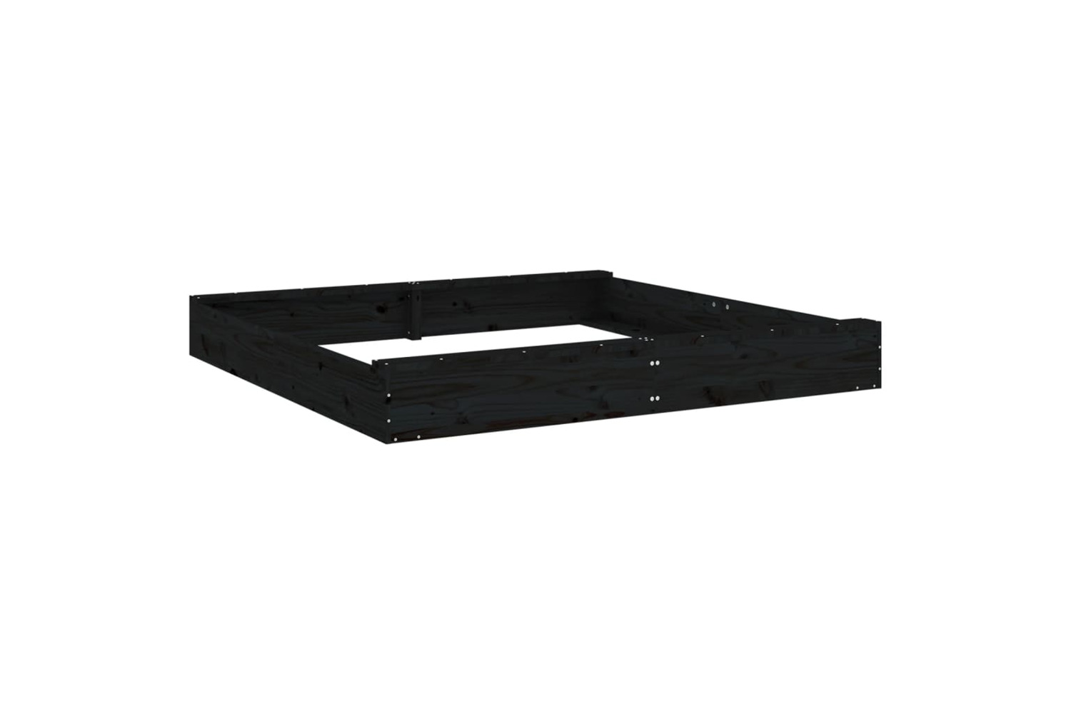 vidaXL 825041 Sandbox With Seats Black Square Solid Wood Pine