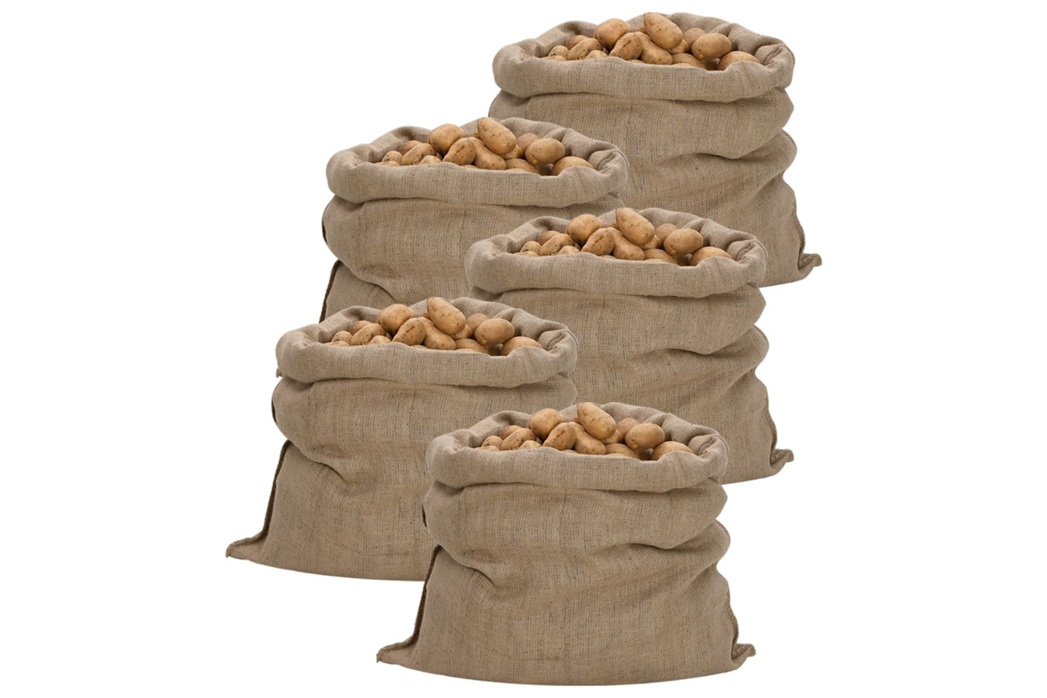 vidaXL 155787 Jute Sacks 5 Pcs 100x110cm 100% Jute 340 Gsm