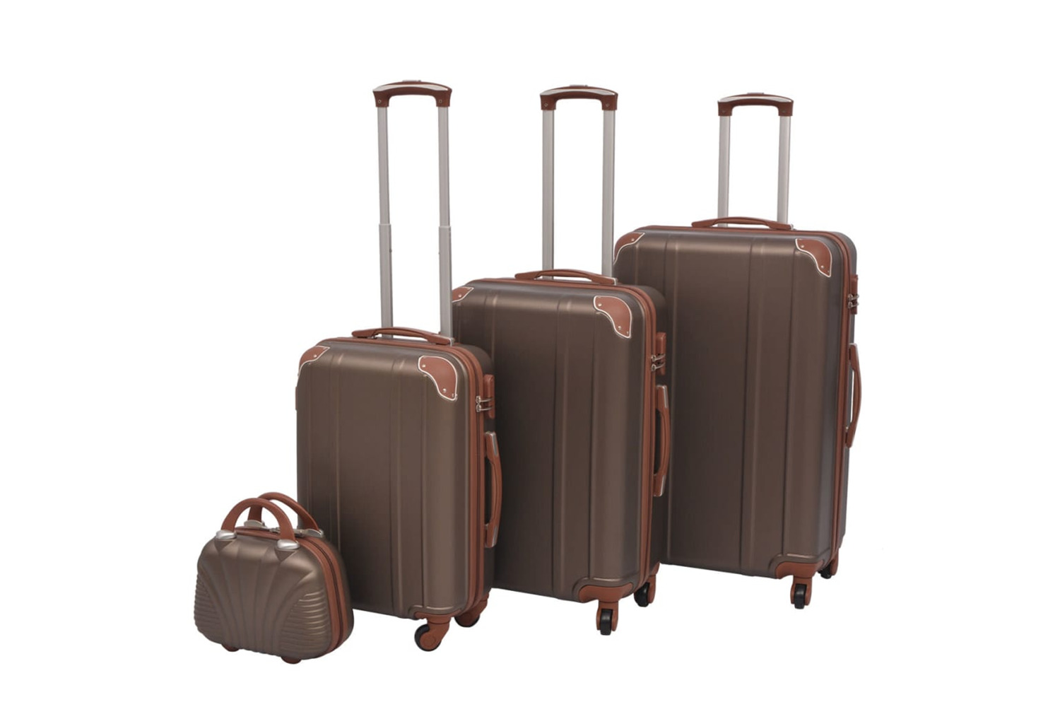 vidaXL 91194 Four Piece Hardcase Trolley Set Coffee