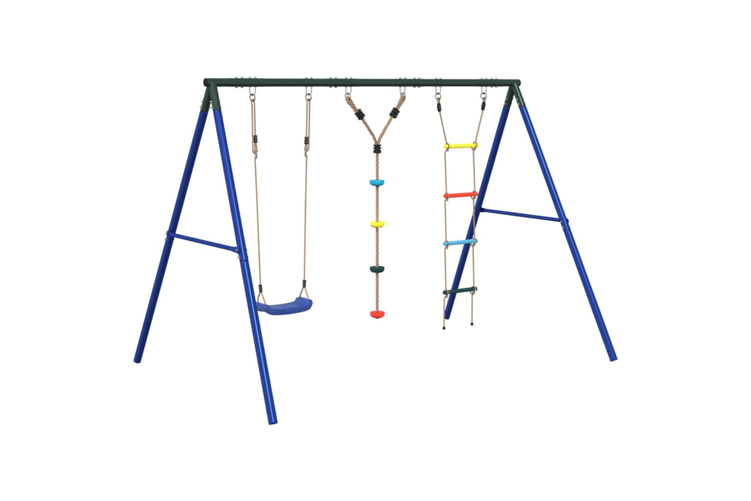 vidaXL 3283595 Outdoor Swing Set With Swing, Ladder, Disc Swing