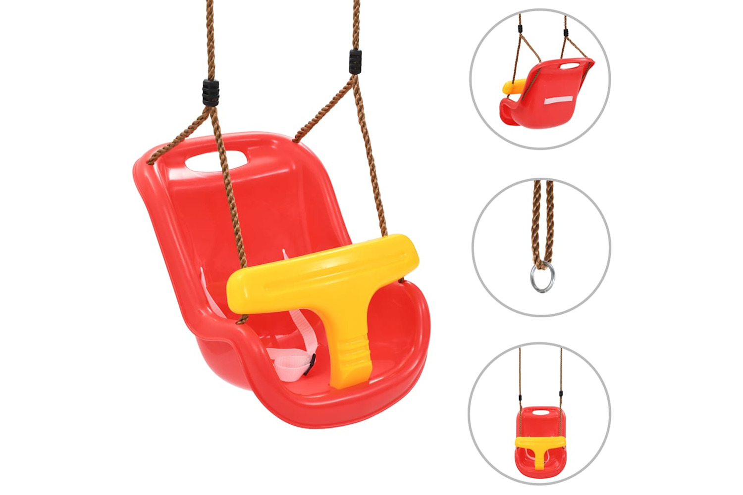 Vidaxl Baby Swing With Safety Belt Pp Red