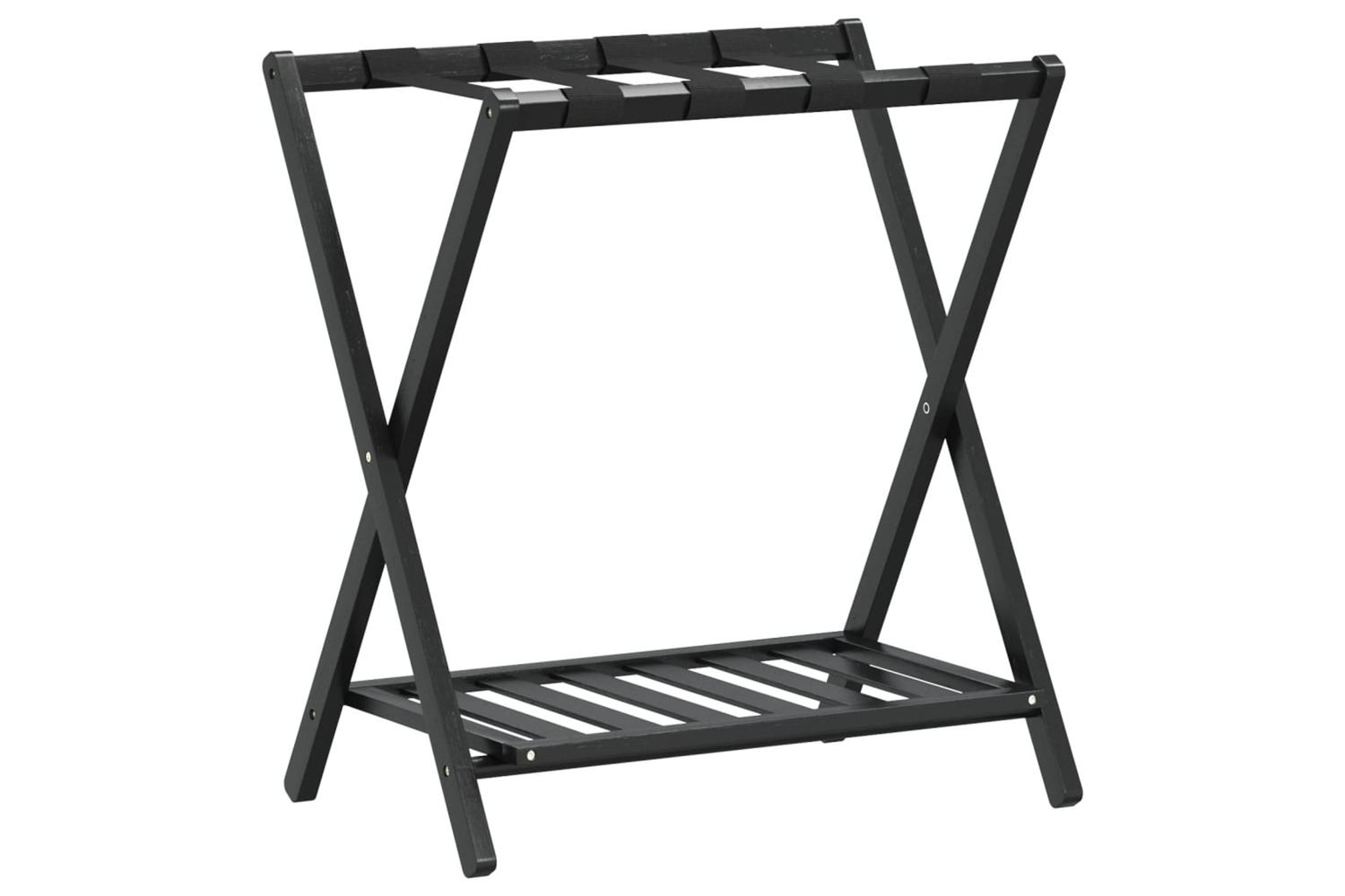 vidaXL 356366 Luggage Rack Black 68x38x58cm Bamboo