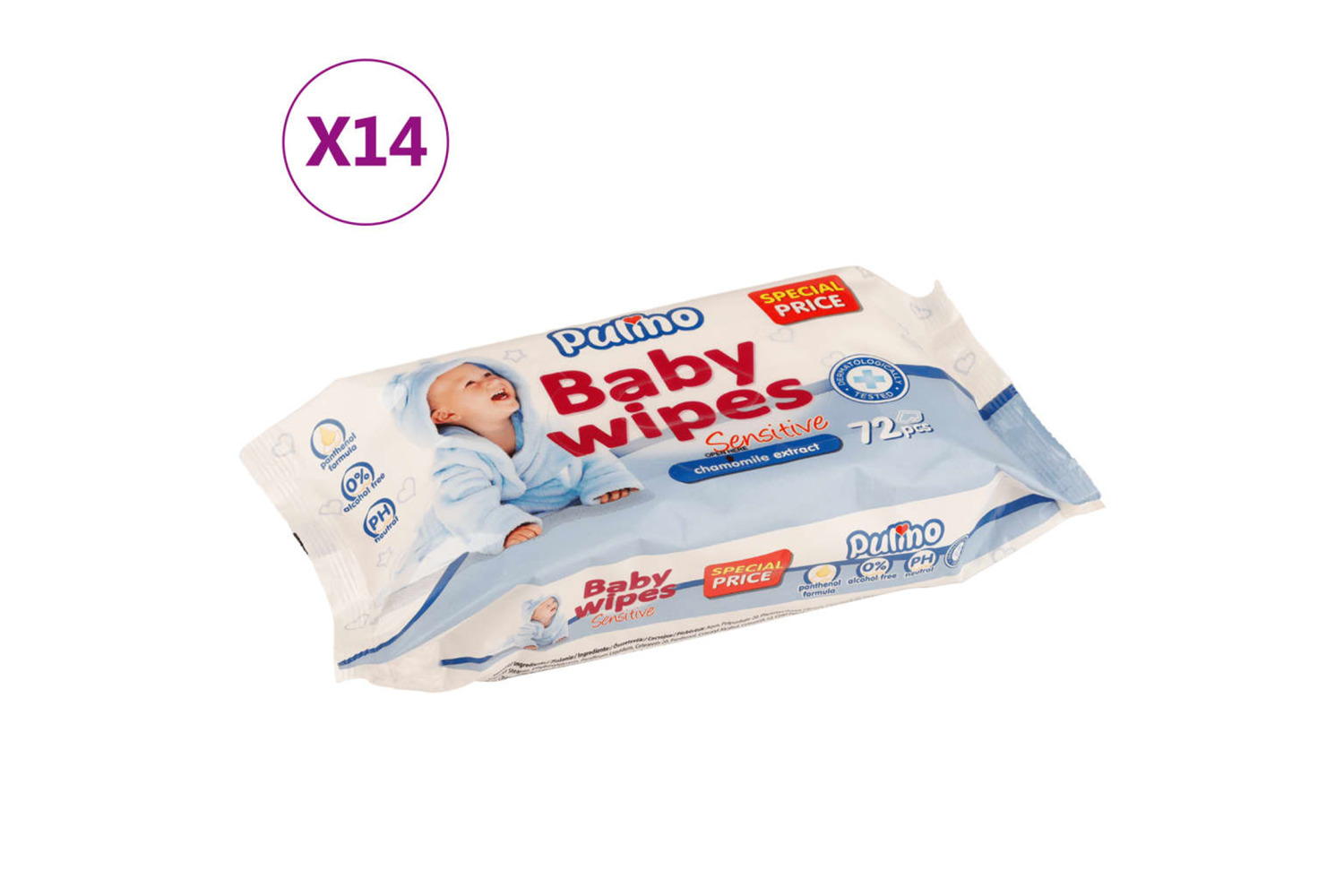 vidaXL 15225 Baby Wipes 14 Packs 1008 Wipes