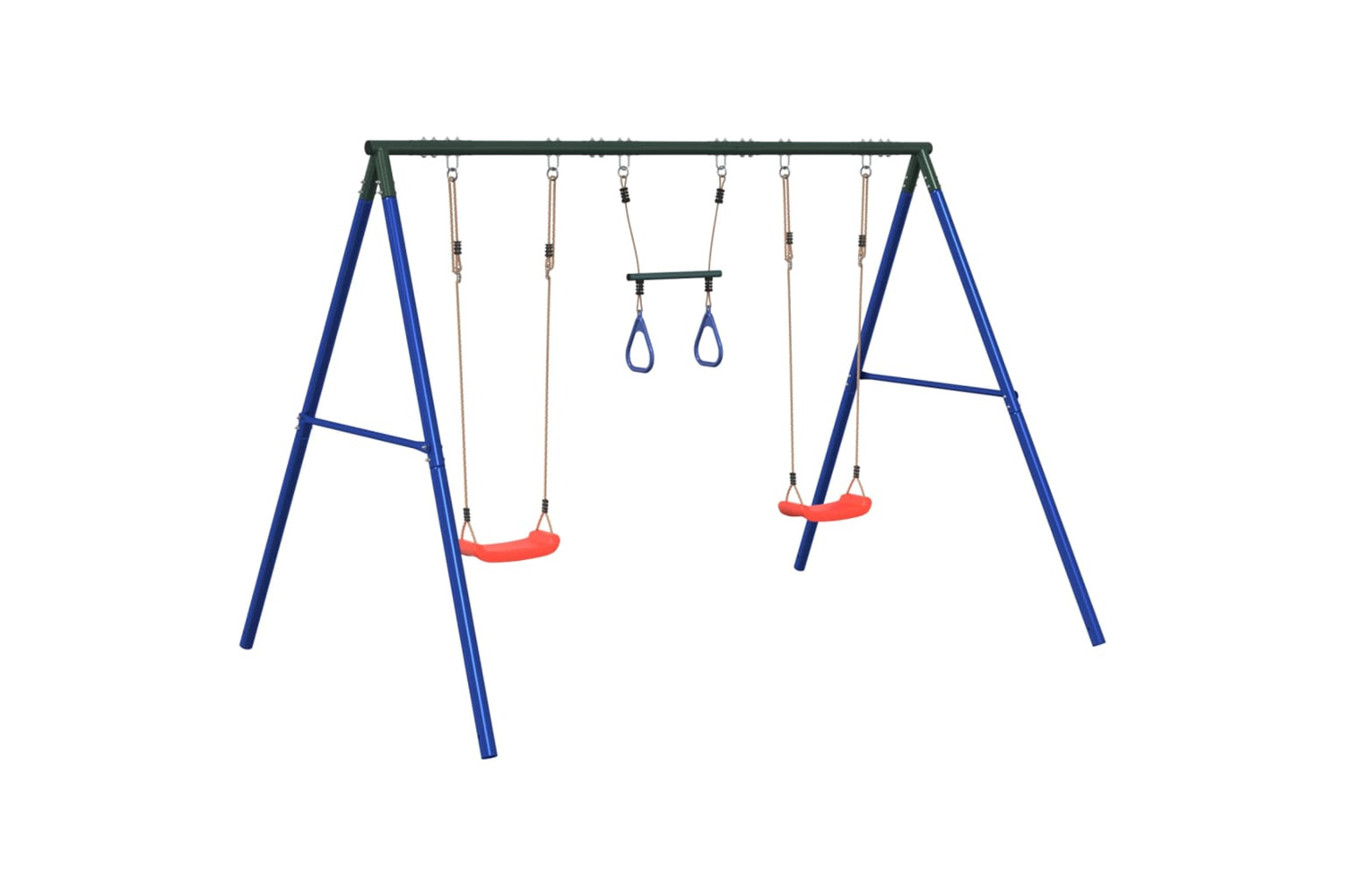 vidaXL 3283599 Outdoor Swing Set With Swings And Trapeze