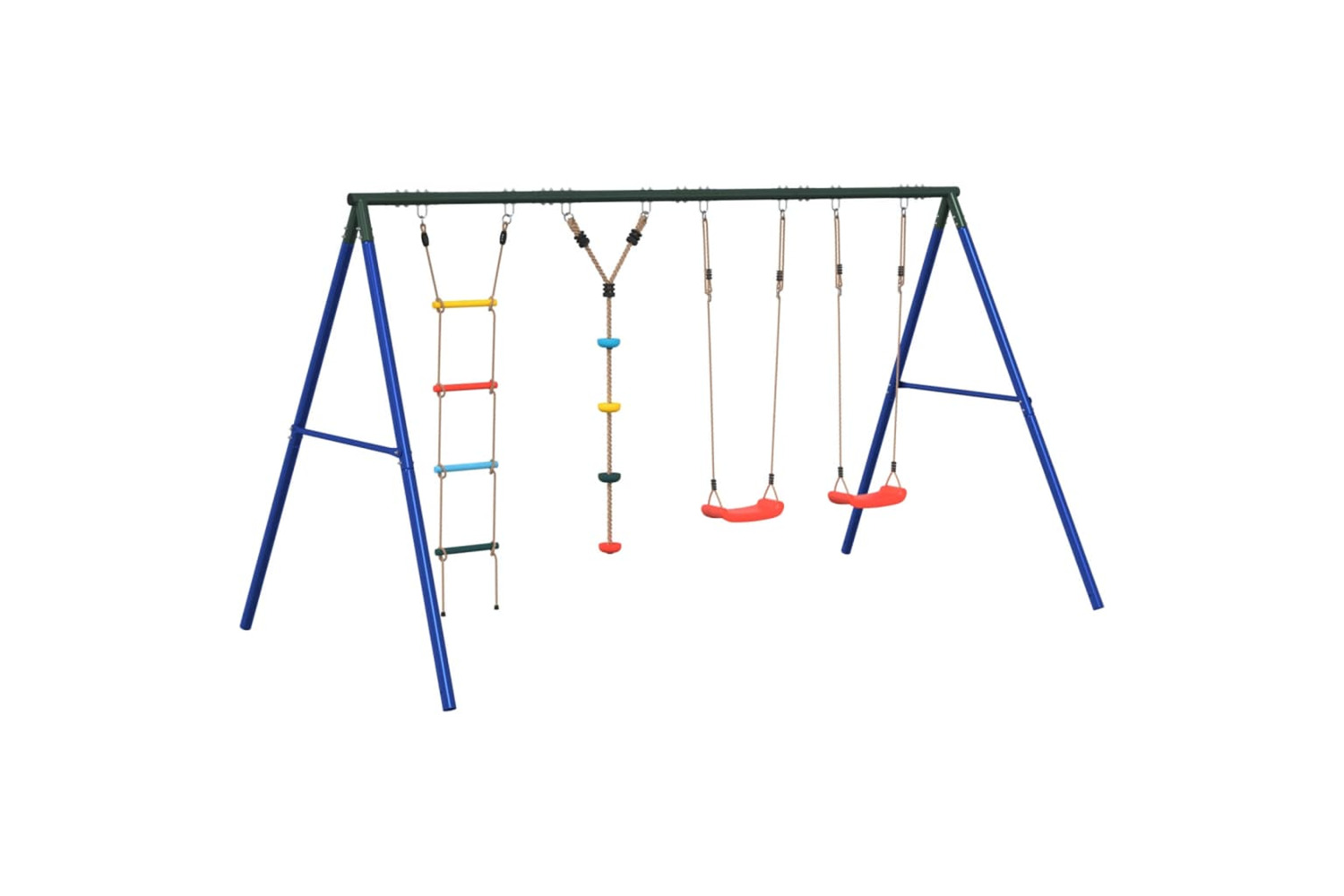 vidaXL 3283627 Outdoor Swing Set With Swings. Ladder. Disc Swing