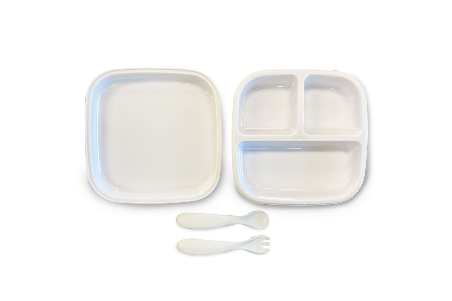 Deryan - 442157 Kids Plate Set Silicone Quuby White