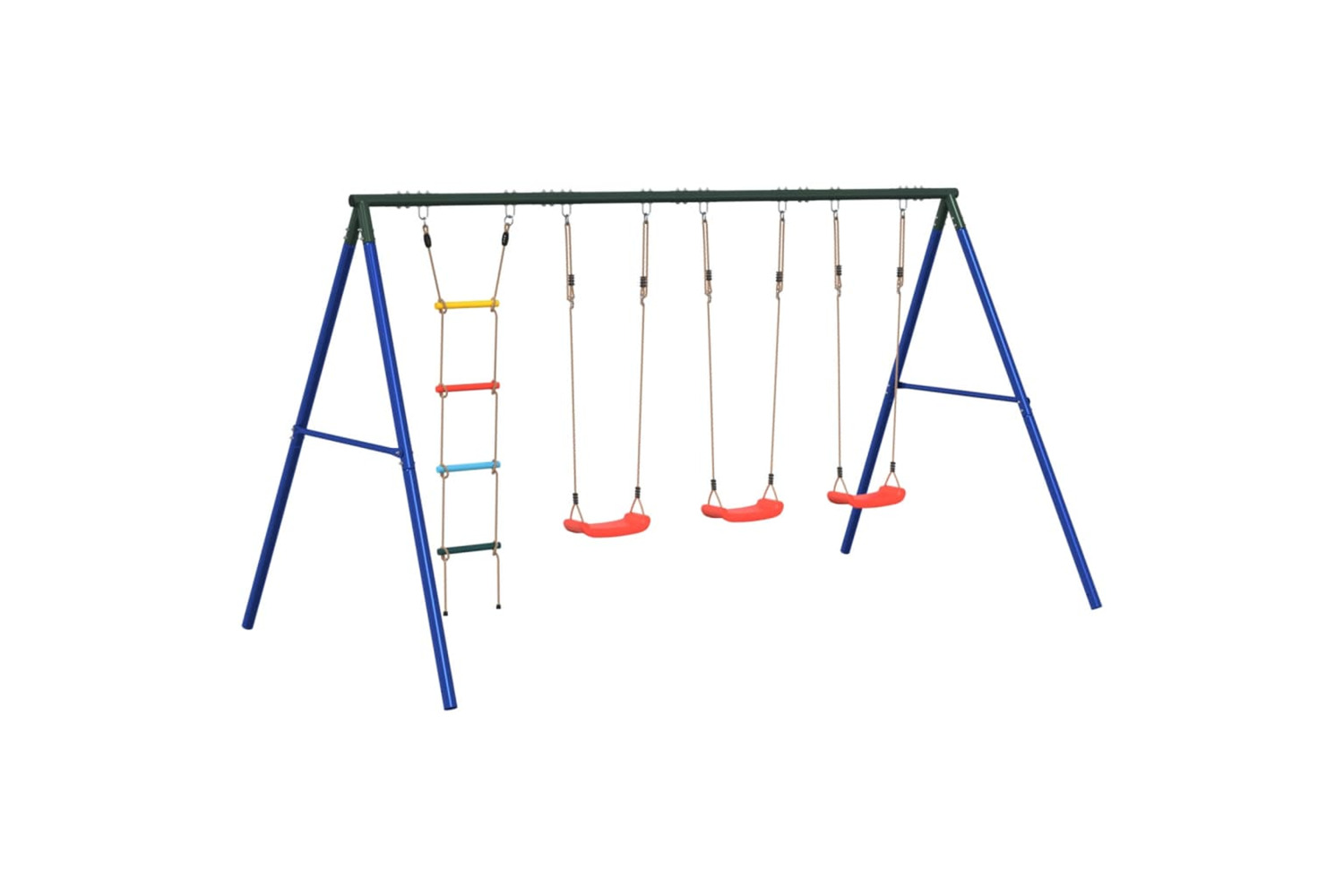 vidaXL 3283623 Outdoor Swing Set With Swings And Ladder