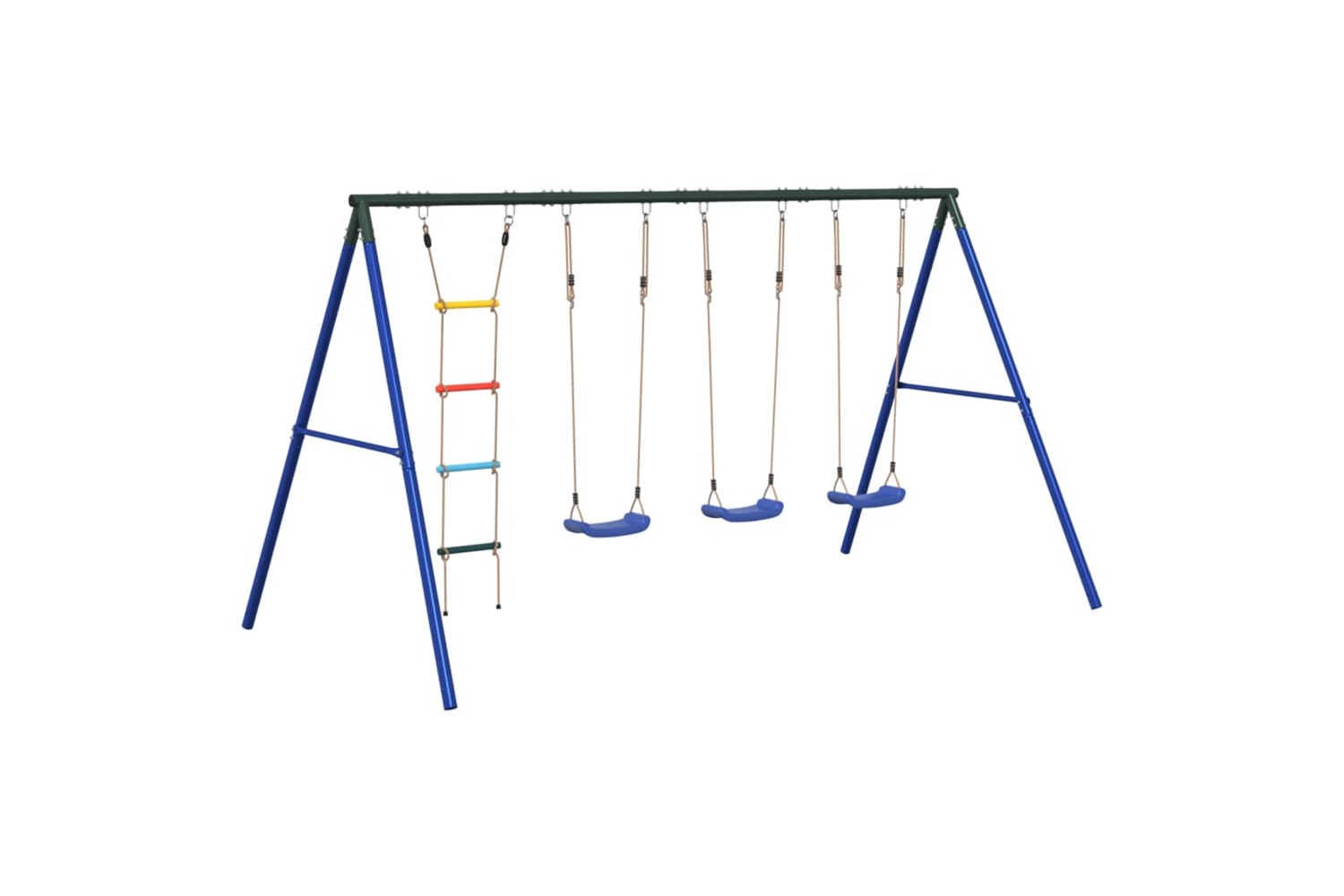 vidaXL 3283609 Outdoor Swing Set With Swings And Ladder