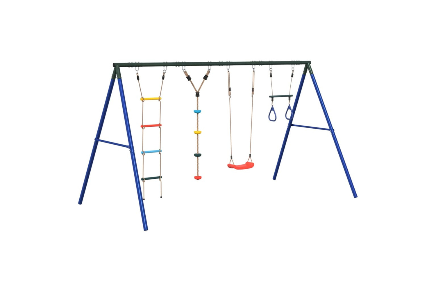 vidaXL 3283628 Outdoor Swing Set With Swing. Trapeze. Ladder. Disc Swing