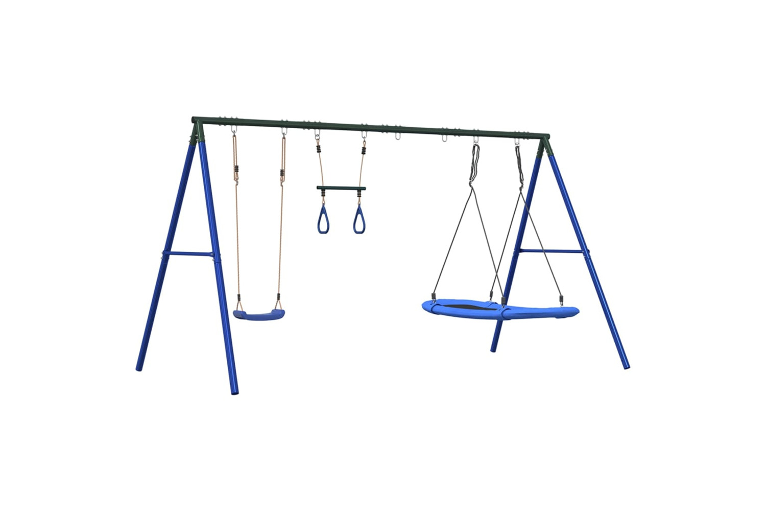 vidaXL 3283616 Outdoor Swing Set With Swing, Trapeze, Nest Swing