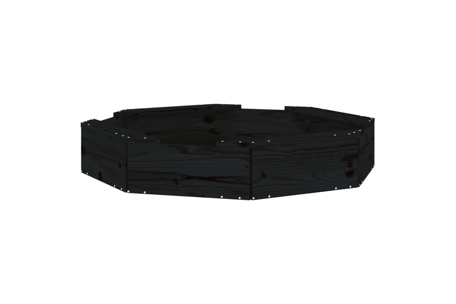 vidaXL 825013 Sandbox With Seats Black Octagon Solid Wood Pine