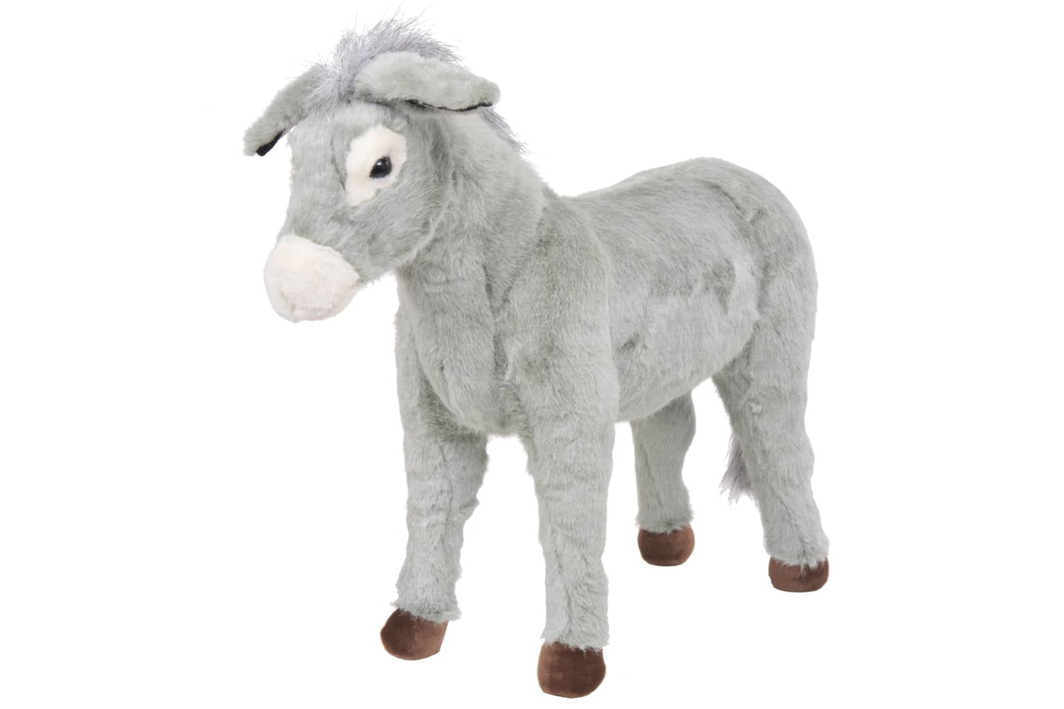 vidaXL 91343 Standing Plush Toy Donkey Grey Xxl